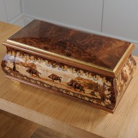 A large wooden box