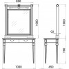 Dressing table 76x100x45 on legs with a mirror 100x85x9.2 Angelica (mini)