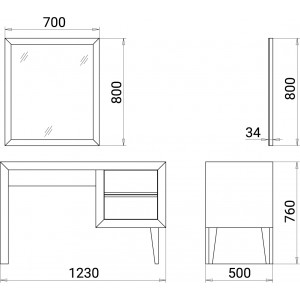 Bergen dressing table with mirror. Photo 3