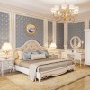 Wooden double bed with soft headboard "Francesca" 160x200