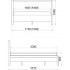 Wooden double bed "Iris" 160x200