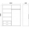Four-door wardrobe 220x190x60.3 Naples
