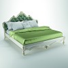 Wooden double bed with decorative carving "Roksolana" 160x200 