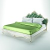 Wooden double bed with decorative carving "Roksolana" 160x200 