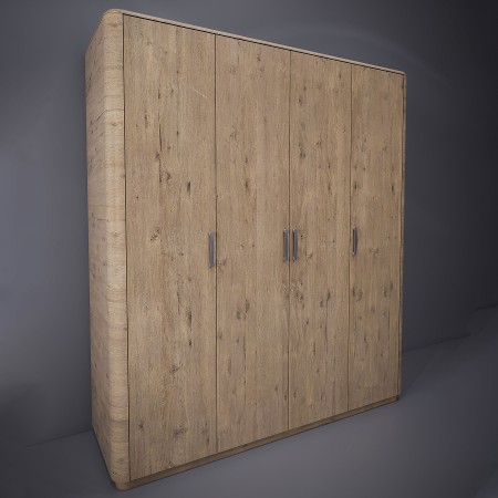 Four-door wardrobe 220x193.3x62 Charlotte