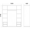 Four-door wardrobe 210x183x60 Warsaw