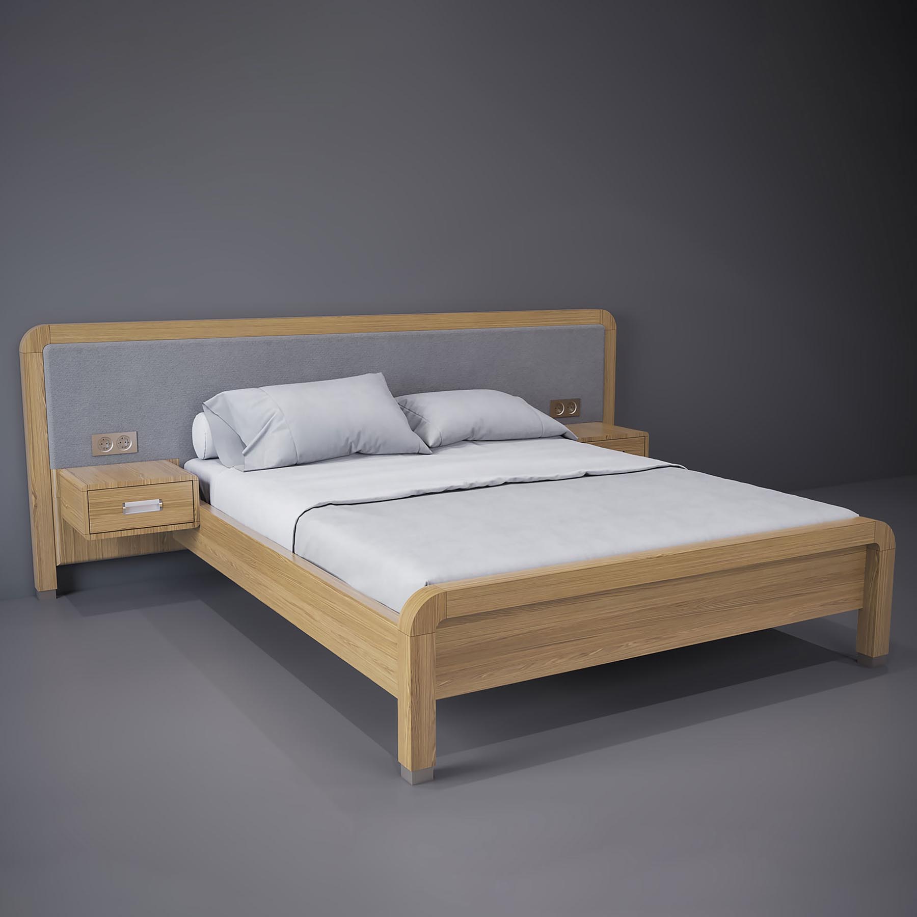 Holzdoppelbett mit Sideboards „Warschau“ 160x200 zu Herstellerpreisen
